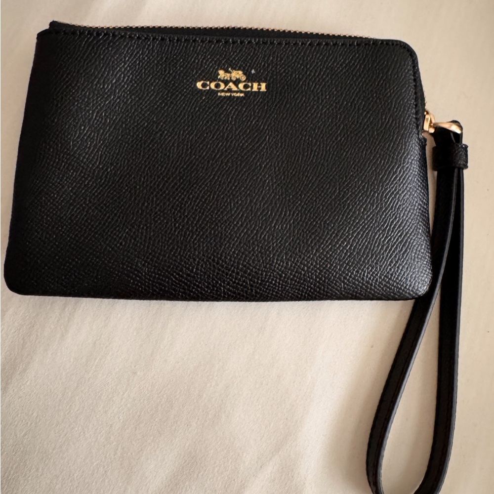 Coach Black Leather Wristlet